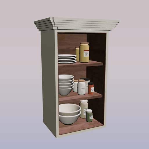 Cabinet · Open wall shelves