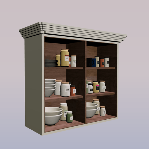 Cabinet · Double open wall shelves