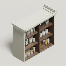 Cabinet · Double open wall shelves