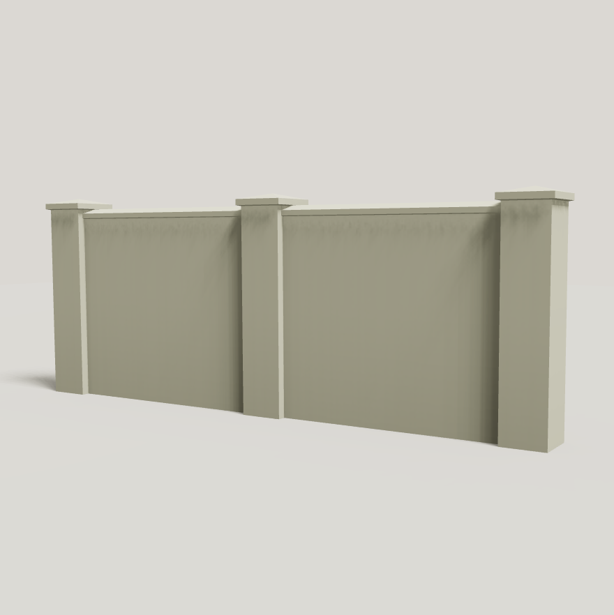 Muro intonacato con pilastri