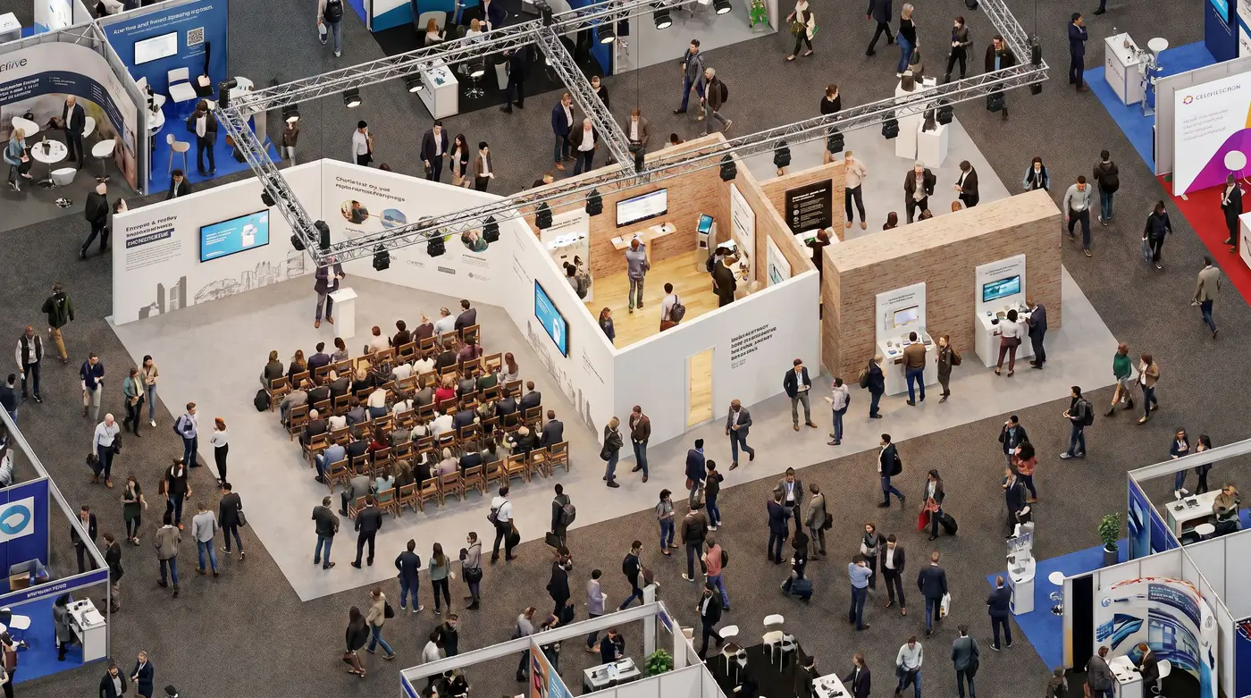 Trade show booth design created in 3D with Arcadium