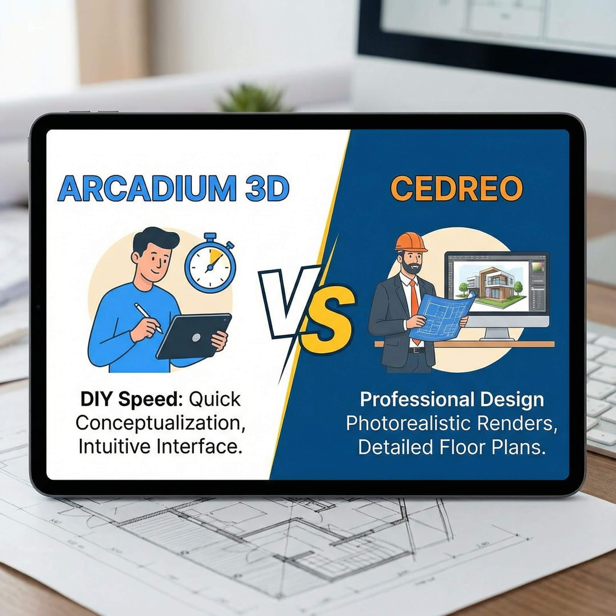 Arcadium 3D vs Cedreo: DIY Speed versus Professional Design Outputs