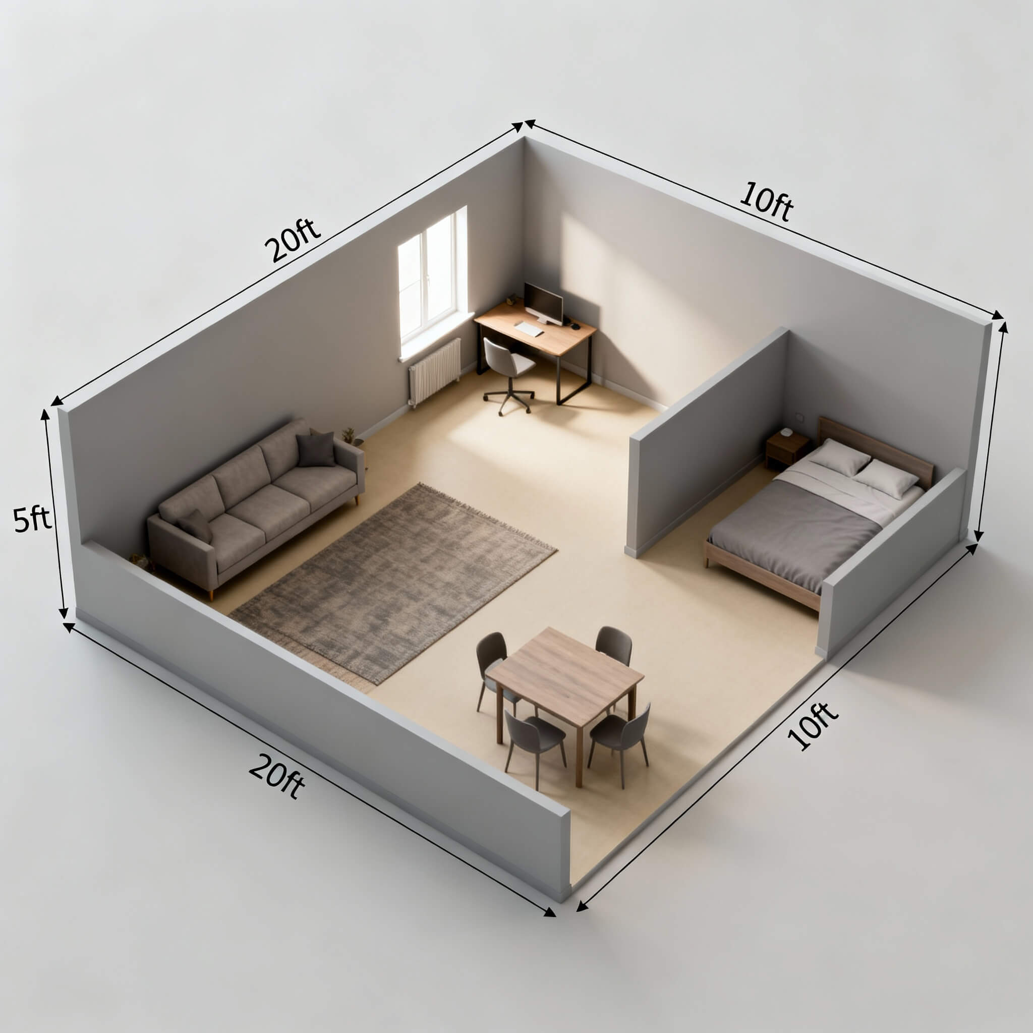 Lay Out an L-Shaped or Long, Narrow Room with AI